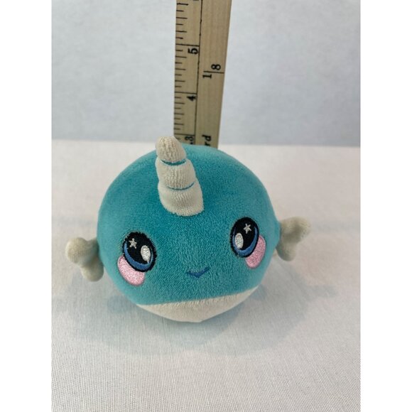 Squeezamals Nadia Narwhal Plush Toy 3in Blue White Soft Squishy Stuffed Animal - Picture 7 of 7